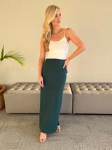 Bow Back Ponte Pencil Skirt - Hunter Green